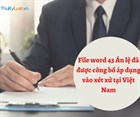 File word 43 Án lệ đã được công bố áp dụng vào xét xử tại Việt Nam