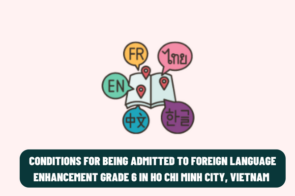 What conditions do candidates need to meet to be admitted to foreign language enhancement grade 6 in Ho Chi Minh City, Vietnam in 2022?