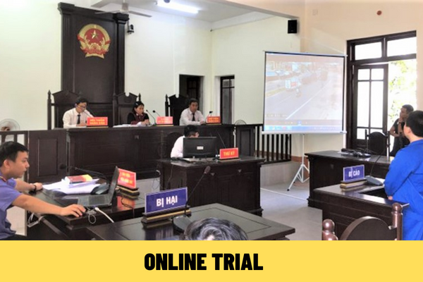 Which participants are expected to be included in the online trial for criminal, civil and administrative cases?