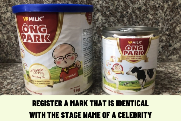 Is it eligible to register a mark that is identical with the stage name of a celebrity according to the current law of Vietnam?