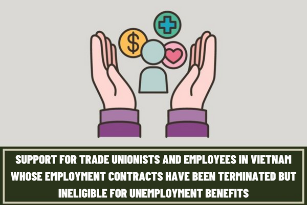 What is the level of support for trade unionists and employees in Vietnam whose employment contracts have been terminated but ineligible for unemployment benefits in 2023?