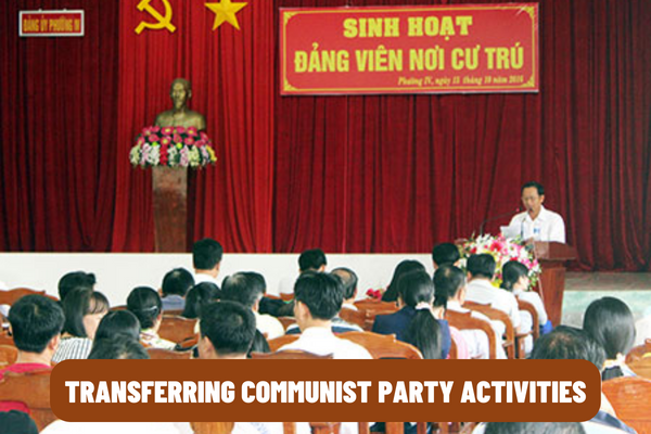What documents and procedures need to be prepared when temporarily transferring communist party activities in Vietnam?
