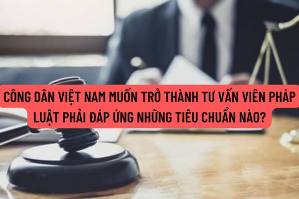 Công dân Việt Nam muốn trở thành tư vấn viên pháp luật phải đáp ứng những tiêu chuẩn nào? Hồ sơ cấp Thẻ tư vấn viên pháp luật gồm những giấy tờ gì?